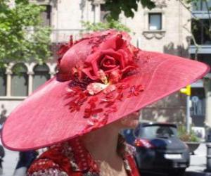 Rompicapo di Pamela rosso, sono molto tesa larga cappelli usati dalle donne