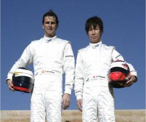 Rompicapo di Pedro Martinez de la Rosa e Kamui Kobayashi, pilota BMW Sauber F1 Team