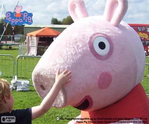 Rompicapo di Peppa Pig con un bambino