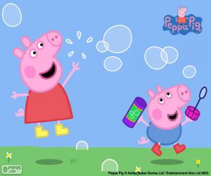 Rompicapo di Peppa Pig e bolle di sapone