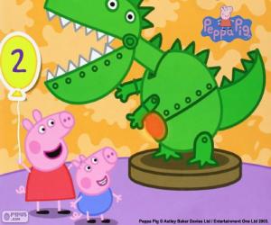 Rompicapo di Peppa Pig e il dinosauro