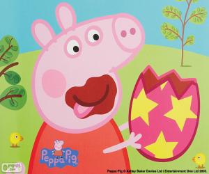 Rompicapo di Peppa Pig mangiare un uovo