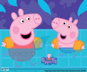 Rompicapo di Peppa Pig va a nuotare