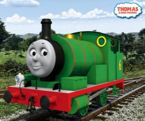 Rompicapo di Percy, il più giovane locomotiva, di colore verde e con il numero 6. Percy è il miglior amico di Thomas