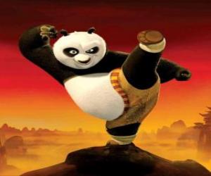 Rompicapo di Po, il panda gigante fan di Kung Fu, nella formazione per diventare maestro guerriero