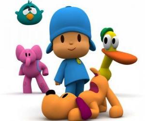 Rompicapo di Pocoyo ei suoi amici Pato, Elly, Loula e Ronfotto