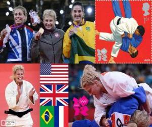 Rompicapo di Podio Judo femmina - 78 kg, Kayla Harrison (Stati Uniti), Gemma Gibbons (Regno Unito) e Mayra Aguiar (Brasile), Audrey (Francia) - Londra 2012 - Tcheumeo