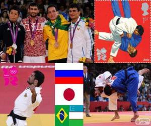 Rompicapo di Podio Judo maschile - 60 kg, Arsen Galstian (Russia), Hiroaki Hiraoka (Giappone) e Philip Kitadai (Brasile), (Uzbekistan) - Londra 2012 - Rishod Sobirov