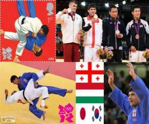 Rompicapo di Podio Judo uomini - 66 kg, Lasha Shavdatuasvili (Georgia), Miklos Ungvari (Ungheria) e Masashi Ebinuma (Giappone), Cho Jun-Ho (Corea del sud) - Londra 2012-
