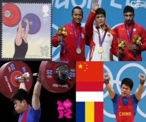 Rompicapo di Podio pesi 69 kg uomini, Lin Qingfeng (Cina), Triyatno Triyatno (Indonesia) e Constantin Martin (Romania) - Londra 2012 -
