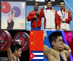 Rompicapo di Podio pesi 77 kg uomini, Lu Xiaojun, Wu Jingbao (Cina) e cambiare Iván Rodríguez (Cuba) - Londra 2012 -