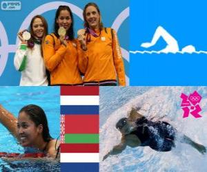 Rompicapo di Podium nuoto 50 metri stile libero donne, Marleen Veldhuis, Ranomi Kromowidjojo (Paesi Bassi) e Aliaxandra Herasimenia (Bielorussia) (Paesi Bassi) - Londra 2012-