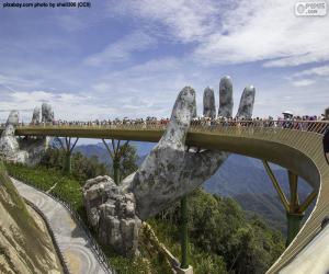 Rompicapo di Ponte dorato di Da Nang, Vietnam