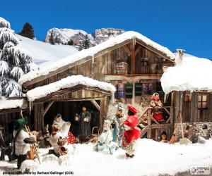 Rompicapo di Presepe con neve