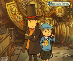 Rompicapo di Professor Layton e il suo assistente Luke Triton, protagonisti dei giochi di mistero e di puzzle per Nintendo