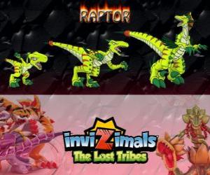 Rompicapo di Raptor, ultima evoluzione. Invizimals Le Tribù Scomparse. Cacciatore pericoloso che è veloce, intelligente, aggressivo