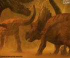 Dinosauro e triceratopo
