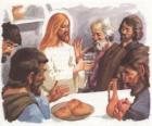 Gesù benedetto il Pane e il Vino durante l'Ultima Cena