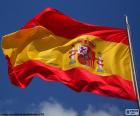 Bandiera della Spagna con lo stemma ufficiale