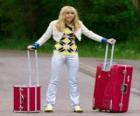 Hannah Montana con le loro valigie