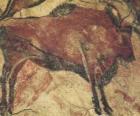 Grotta di pittura che rappresentano una bufala sulla parete di una grotta