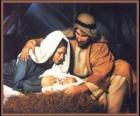 Natività - Il Gesù Bambino con Maria sua madre e suo padre Giuseppe
