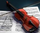 Un violino e note musicali