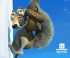 Scrat, lo scoiattolo la sciabola dente ossessionato con ghiande