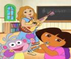 Dora e Boots la scimmia in una classe di musica