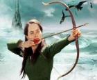 Susan Pevensie pronti a lanciare una freccia con l'arco
