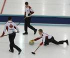 Il curling è uno sport di precisione simile a bocce bocce o inglese, eseguito in una pista di ghiaccio.