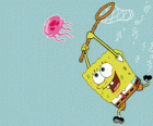 SpongeBob cercando di recuperare medusa