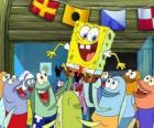 SpongeBob salutata dagli abitanti di Bikini Bottom