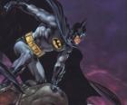 Batman che controlla la città di Gotham City