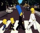 La famiglia Simpson in tutta la strada molto elegante