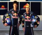 Sebastian Vettel e Mark Webber, pilota della Red Bull Racing Scuderia