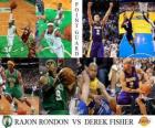 Finale NBA 2009-10, guardia, Rondon Rajon (Celtics) vs Derek Fisher (Lakers)