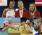 Ineta Radevica campione di salto in lungo, Naide Gomes e Olga Kucherenko (2 ° e 3 °) di atletica leggera Campionati europei di Barcellona 2010