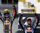 Mark Webber ha celebrato la sua vittoria all&#39;Hungaroring, Gran Premio d'Ungheria (2010)