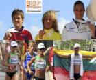 Balciunaite campione zivile Marathon, e Anna Incerti Yulamanova Nailia (2 ° e 3 °) di atletica leggera Campionati europei di Barcellona 2010