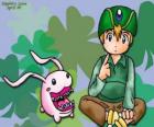 TK e il suo digimon Tokomon, Takeru Takaishi è il più giovane del gruppo e fratello minore di Matt