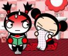 Garu nella toilette arrossato per la presenza di Pucca