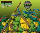 I quattro Tartarughe Ninja: Leonardo, Michelangelo, Donatello e Raffaello. Tartarughe Ninja o TMNT