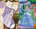 Stivale di Natale decorato con il personaggio Disney Cenerentola