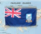 Bandiera delle isole Falkland o isole Malvine, territorio d'oltremare del Regno Unito nell'oceano Atlantico