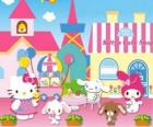 Hello Kitty ei suoi amici godendo una giornata in pasticceria