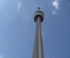 CN Tower o Tour CN, la torre di comunicazioni e di osservazione con un altezza di oltre 553 metri, Toronto, Ontario, Canada