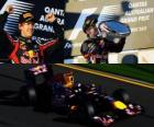 Sebastian Vettel festeggia la sua vittoria nel Gran Premio d'Australia (2011)