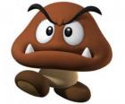 Goomba, nemici di Mario, una specie di fungo con i piedi