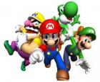Wario, Mario, Yoshi e Luigi
